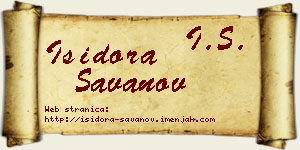 Isidora Savanov vizit kartica